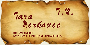 Tara Mirković vizit kartica